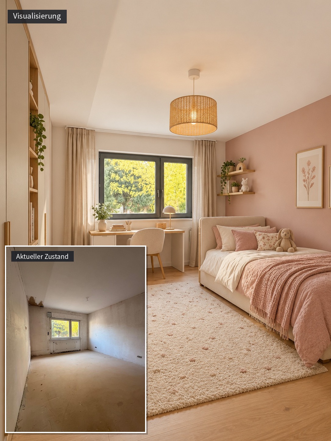 Kinderzimmer 1, Visualisierung und aktueller Zustand